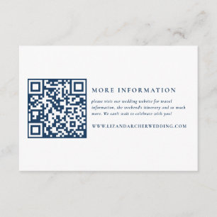 Carte D'accompagnement Informations sur le Mariage nautique bleu et blanc
