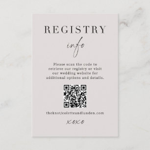 Carte D'accompagnement Informations sur le registre de mariage moderne -