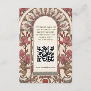 Carte D'accompagnement Informations sur le site web de mariage Code QR Ar
