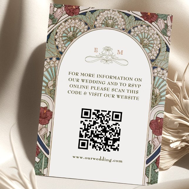 Carte D'accompagnement Informations sur le site web de mariage Code QR Ar (Créateur téléchargé)