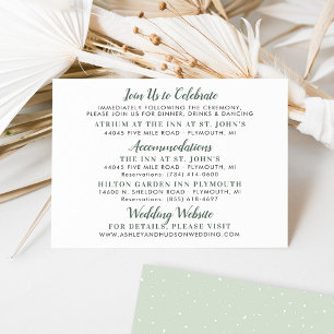 Carte D'accompagnement Informations sur le week-end de mariage floral sau