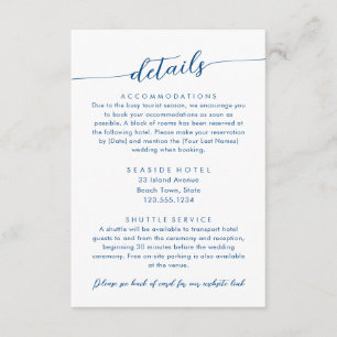 Carte D'accompagnement Informations sur l'hôtel pour un mariage moderne m