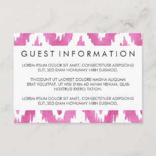 Carte D'accompagnement Informations sur l'invité Pink Ikat