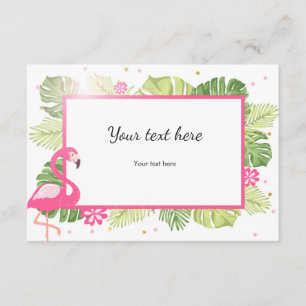 Carte D'accompagnement Insérez l'or rose tropical Hawaï de Flamant rose