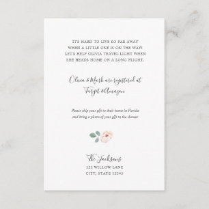 Carte D'accompagnement Insertion de baby shower longue distance