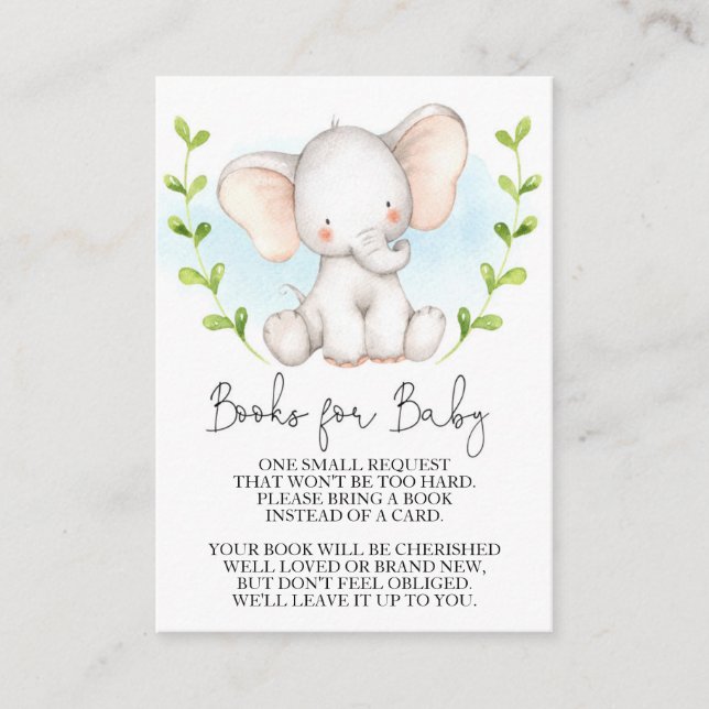 Carte D'accompagnement Insertion de demande de carnet de Baby showers élé (Devant)