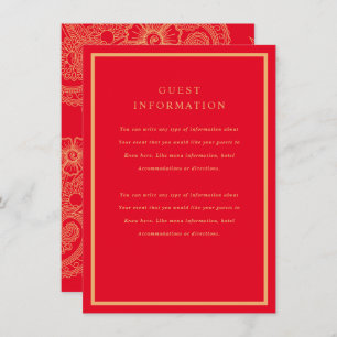 Carte D'accompagnement Insertion de Mariage Mehndi