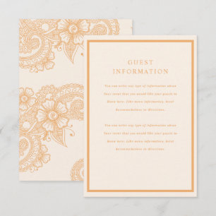 Carte D'accompagnement Insertion de Mariage Mehndi