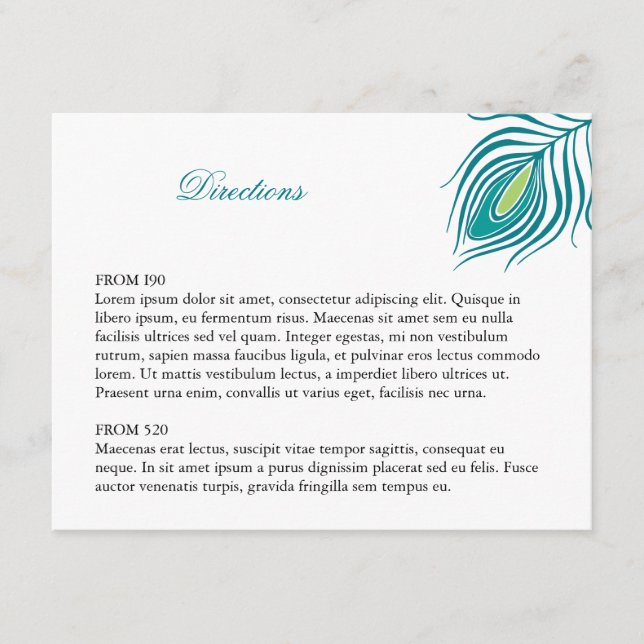 Carte D'accompagnement Insertion de plumes de paquetage (Devant)