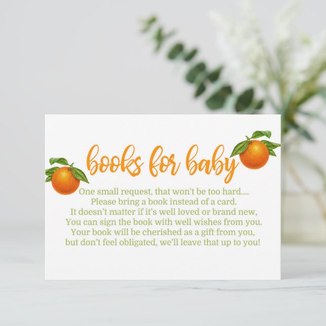 Carte D'accompagnement Insertion d'un livre de Baby shower de petite tail (Debout devant)