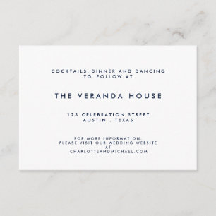 Carte D'accompagnement Insertion moderne de mariage de rayure blanche