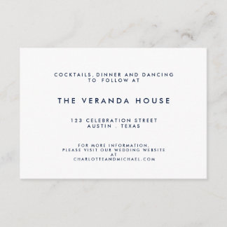 Carte D'accompagnement Insertion moderne de mariage de rayure blanche