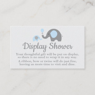 Carte D'accompagnement Insertions de douche d'affichage éléphant en bleu