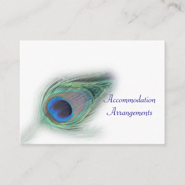 Carte D'accompagnement inserts d'hébergement de paon (Devant)