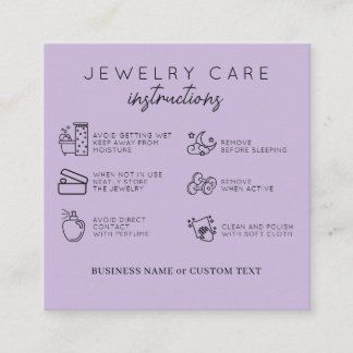 Carte D'accompagnement Instruction sur les bijoux Merci pourpre