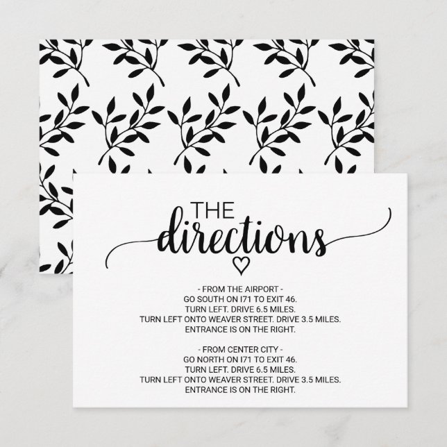 Carte D'accompagnement Instructions de calligraphie noire simple Insertio (Devant / Derrière)