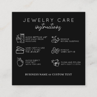 Carte D'accompagnement Instructions pour la bijouterie Commerce Merci noi