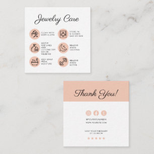 Carte D'accompagnement Instructions pour l'entretien des bijoux en poulet