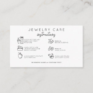 Carte D'accompagnement Instructions simples de soins de bijoux Écouter le