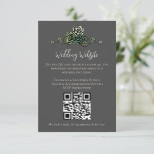 Carte D'accompagnement Irish Green Floral Skuls Site Mariage QR Code
