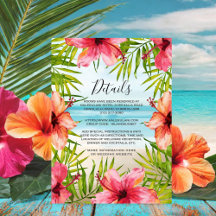 Island Paradise Tropical Floral Détails sur le Mar