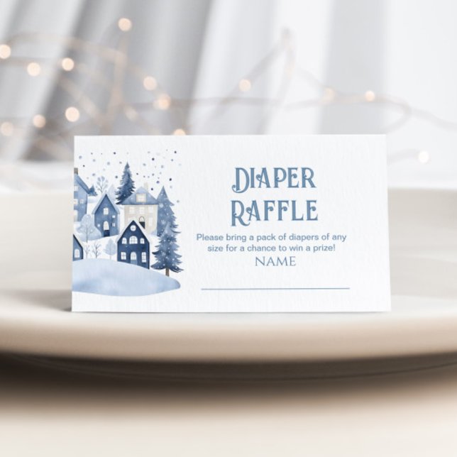 Carte D'accompagnement It takes a Village Navy Houses Diaper raffle (Créateur téléchargé)