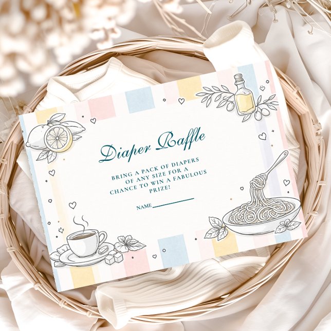 Carte D'accompagnement Italian Café Doodle Diapper Raffle (Créateur téléchargé)