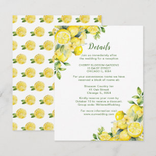 Carte D'accompagnement Italien Lemon Greenery Détails du Mariage