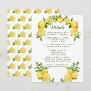 Carte D'accompagnement Italien Lemon Greenery Détails du Mariage