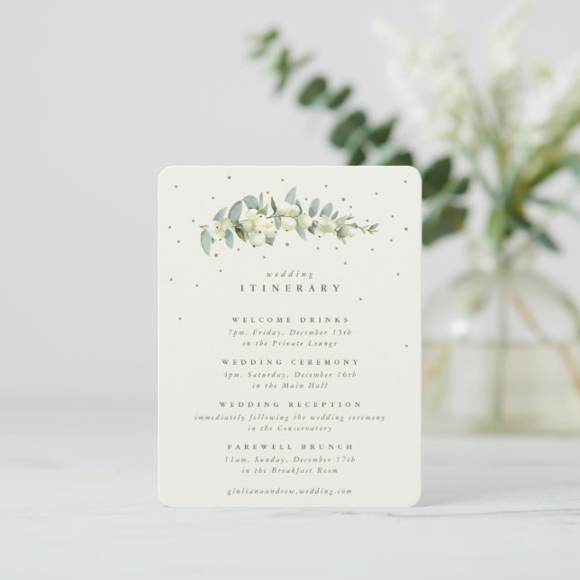 Carte D'accompagnement Itinéraire Mariage de la crème Snowberry+Eucalyptu (Debout devant)