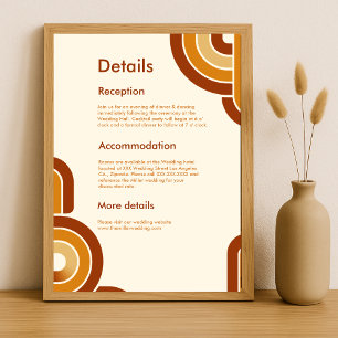 Carte D'accompagnement ivoire Bold Retro Mariage des années 1970