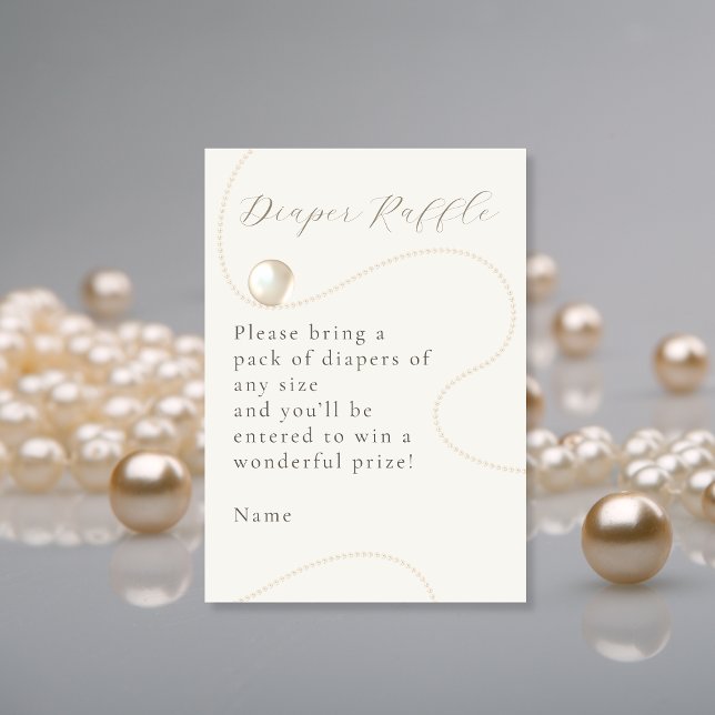 Carte D'accompagnement Ivoire Pearl Élégant Baby shower Déchets Raffle (Créateur téléchargé)
