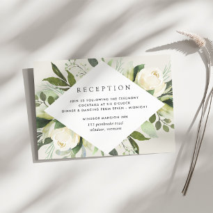 Carte D'accompagnement Ivory Bloom   Watercolor Floral Wedding Réception