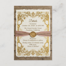 Ivory Gold Boho Floral Élégant Rustique Script
