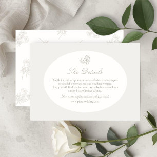 Carte D'accompagnement Ivory & Sand   Ovale Mariage Floral
