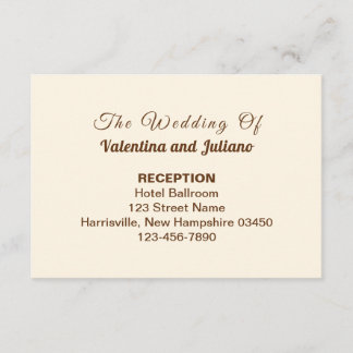 Carte D'accompagnement Ivory with Brown Typography Wedding Reception