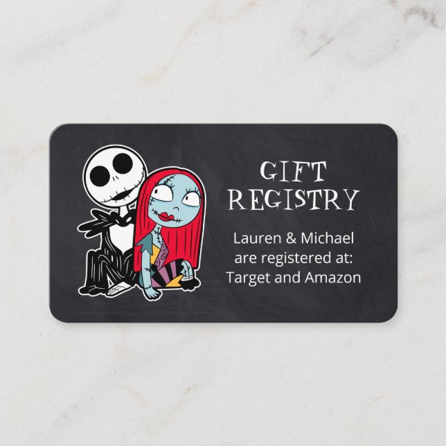 Carte D'accompagnement Jack Skellington et Sally Baby Cadeau Registre (Devant)