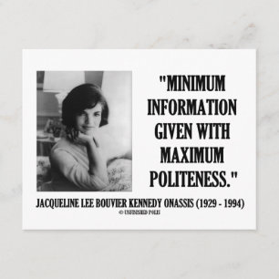 Carte D'accompagnement Jacqueline Kennedy Politesse minimale de l'informa