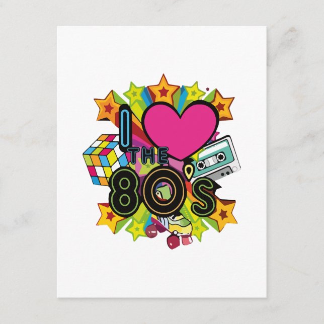Carte D'accompagnement j'adore les années 80 (Devant)