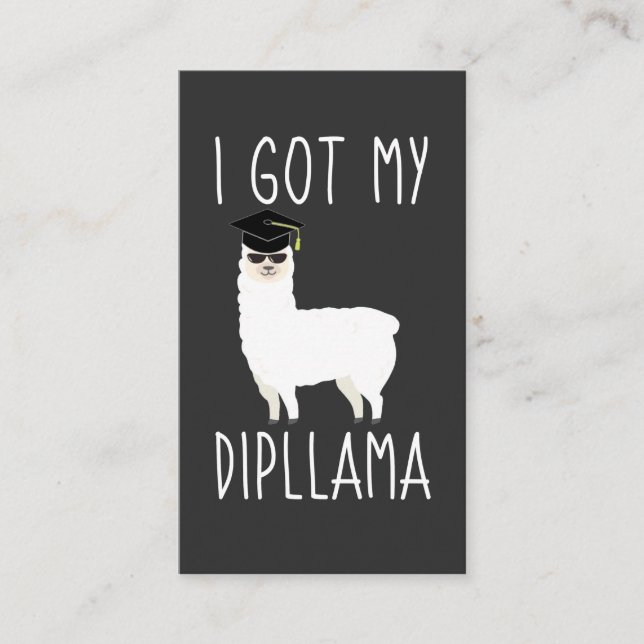 Carte D'accompagnement J'Ai Obtenu Mon Dipllama Graduation Llama Pun (Devant)