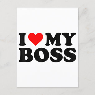 Carte D'accompagnement J'Aime Mon Patron Funny Red Heart Boss Je Coeur Me