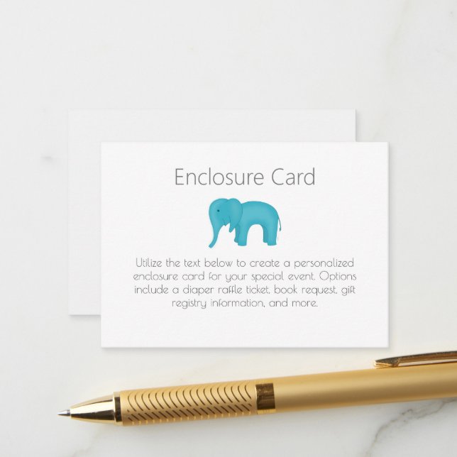 Carte D'accompagnement J'Aime Vraiment Les Éléphants (Devant/Arrière en situation)