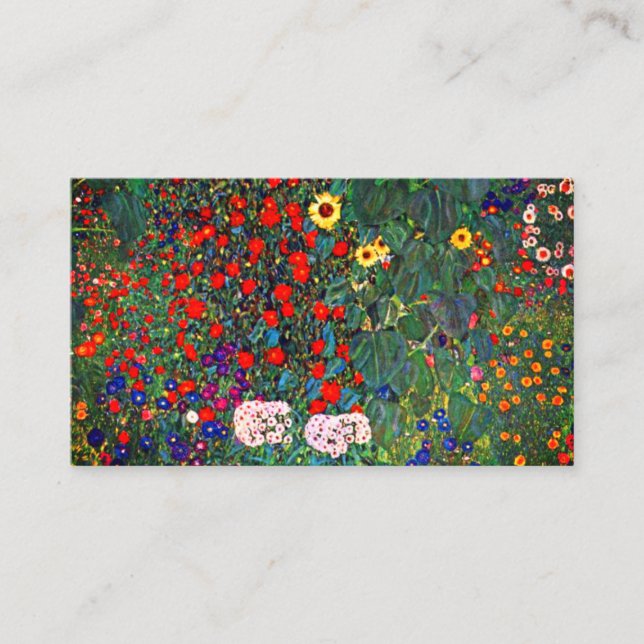 Carte D'accompagnement Jardin aux fleurs Gustav Klimt (Devant)