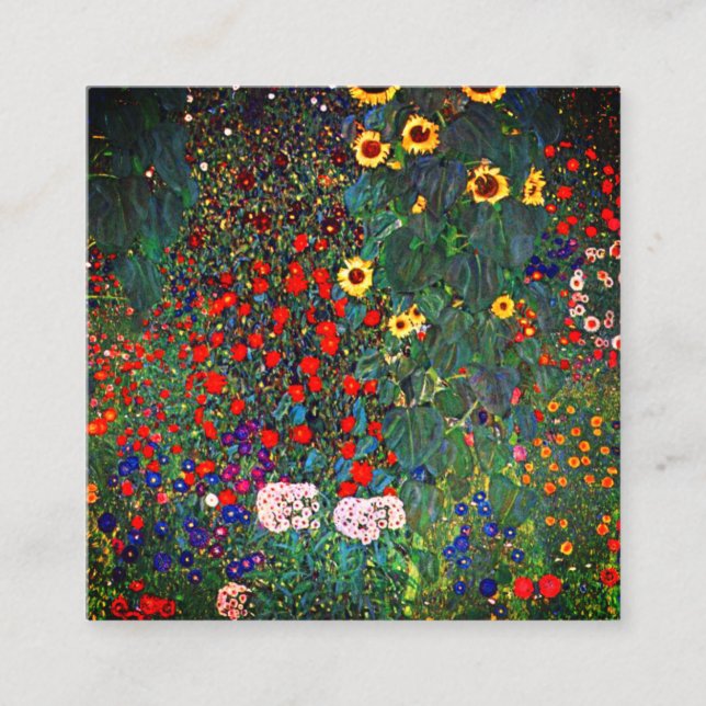 Carte D'accompagnement Jardin aux fleurs Gustav Klimt (Devant)