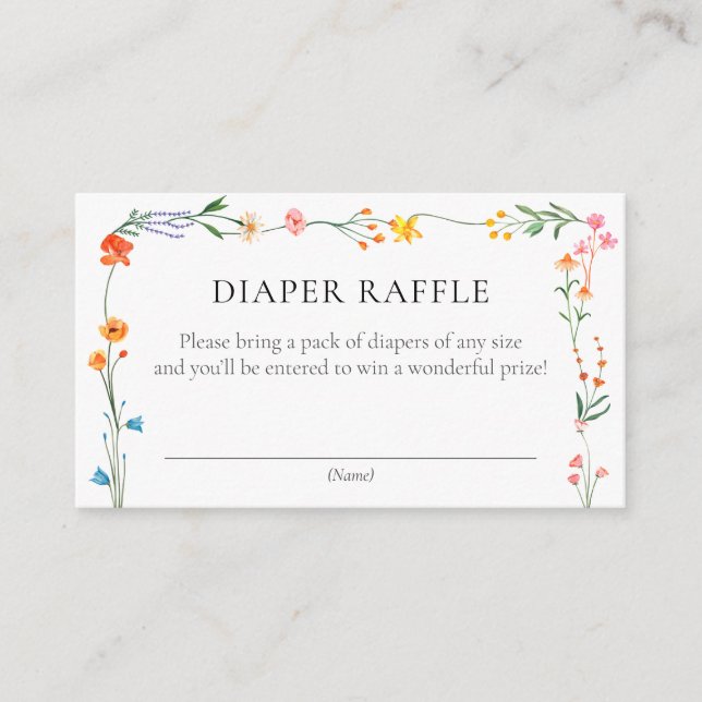 Carte D'accompagnement Jardin bohème de fleurs sauvages Baby Shower Tirag (Devant)