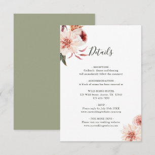 Carte D'accompagnement Jardin botanique floral Élégant Mariage