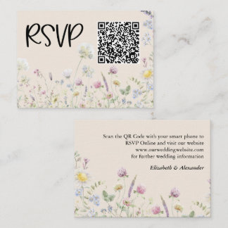 Carte D'accompagnement Jardin de Fleurs Sauvages Réponse de Mariage sur u