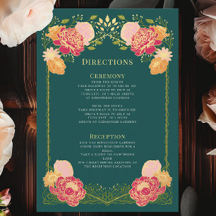 Carte D'accompagnement Jardin enchanté vert Mariage Floral Directions