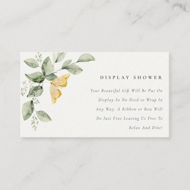Carte D'accompagnement Jardin Faune Papillon Affichage Baby shower de dou (Devant)