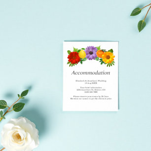 Carte D'accompagnement Jardin Floral Citrus Mariage Hébergement